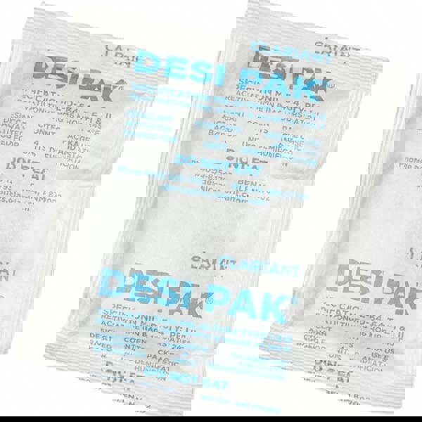 Desiccant Packets; Material: Clay ; Packet Size: 4 oz ; Container Type: Drum ; Area Protected: 3.33ft3 ; Number of Packs per Container: 500 ; UNSPSC Code: 41123003